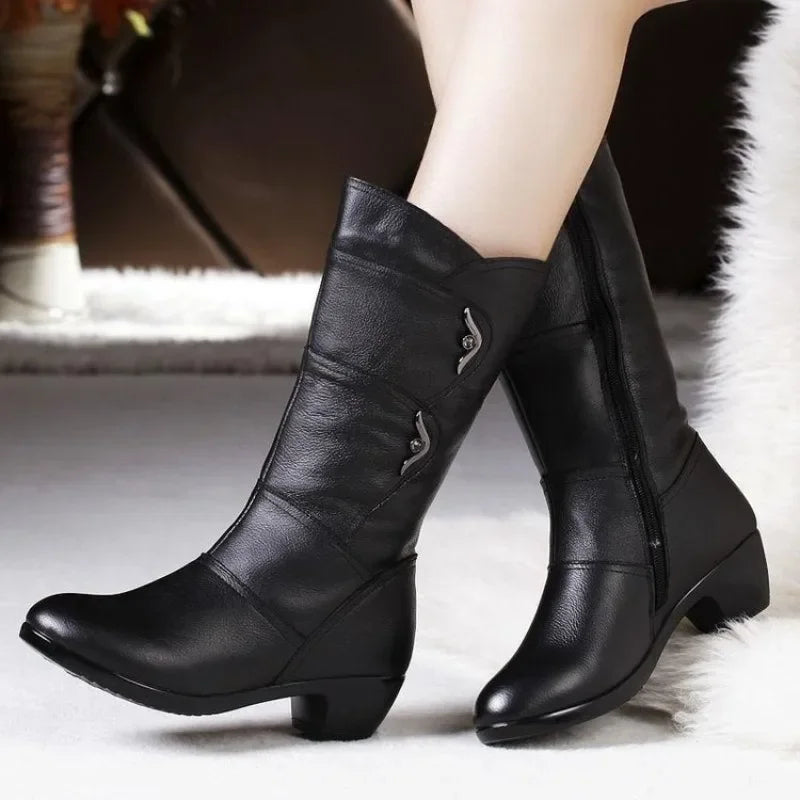 Botas Feminina de Couro Street